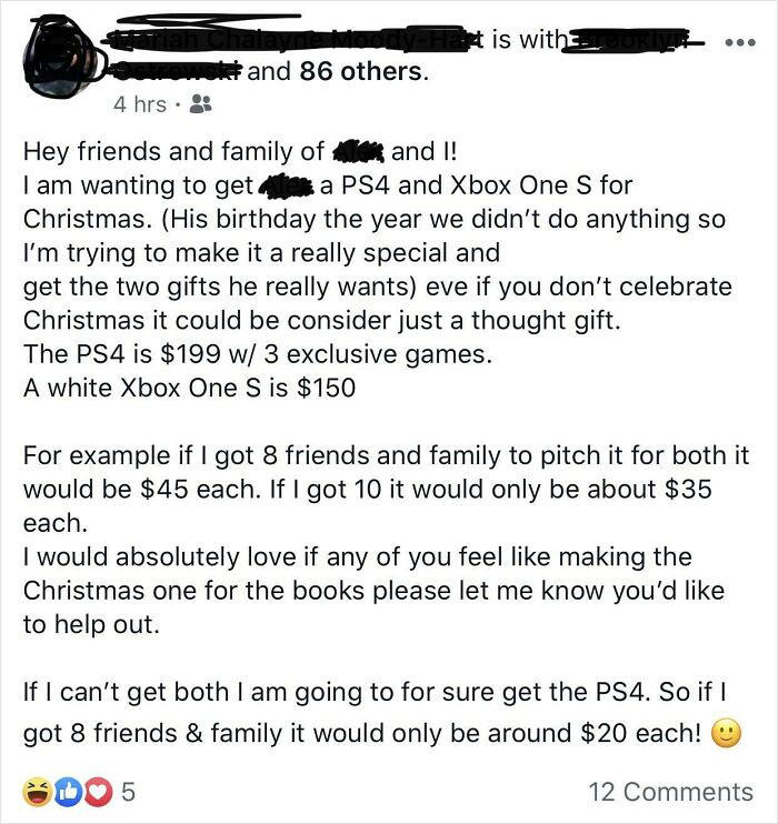I’m Trying To Get My Husband The 2 Gifts He Wants For Christmas But Please I Need Friends & Family To Actually Pay For It
