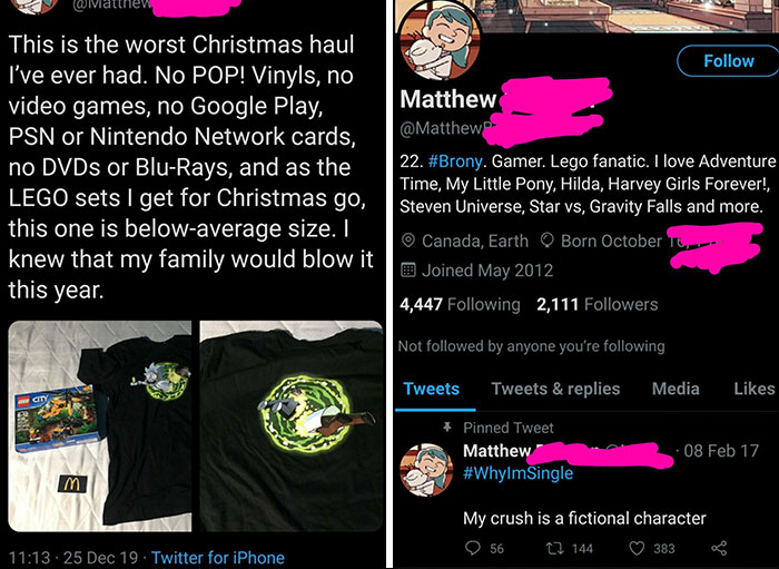 This 22 Year Old Man Is Upset That His Family Didn't Buy Him A Bigger LEGO Set For Christmas, Or Any Video Games