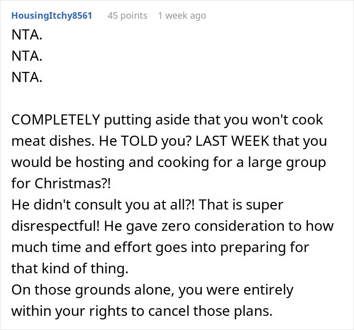 Vegan Woman Wonders "Am I A Jerk For Refusing To Host My In-Laws For Christmas?"