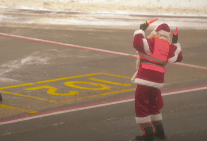 It&lsquo;S Time To Get Into The Christmas Mood: Santa Claus Was Spotted At Vilnius Airport (Lithuania)