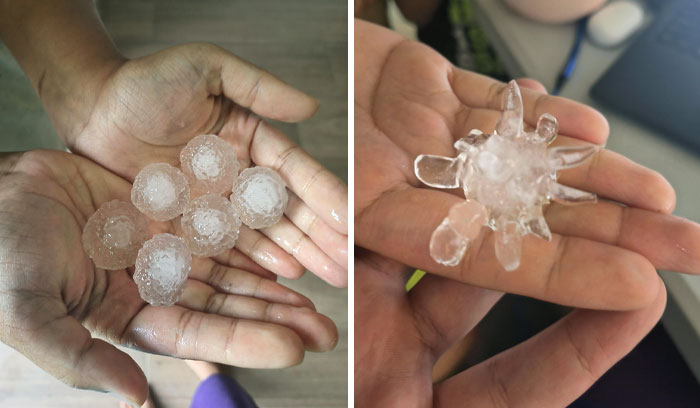 Hailstorm Today In Johannesburg, South Africa. The First Wave Was Golf Balls, And The Second Wave Was Frozen Covid