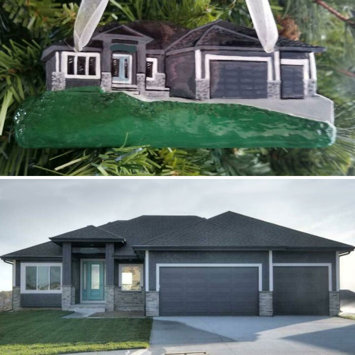 Our Realtor Gave Us A Christmas Ornament Of Our New House