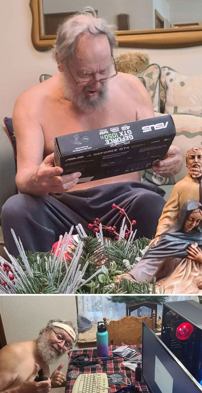 Le compré al abuelo una actualización para Navidad. i7 11700k, 1050ti. Ha estado usando XP en un Pentium III, 667mhz, durante casi 20 años