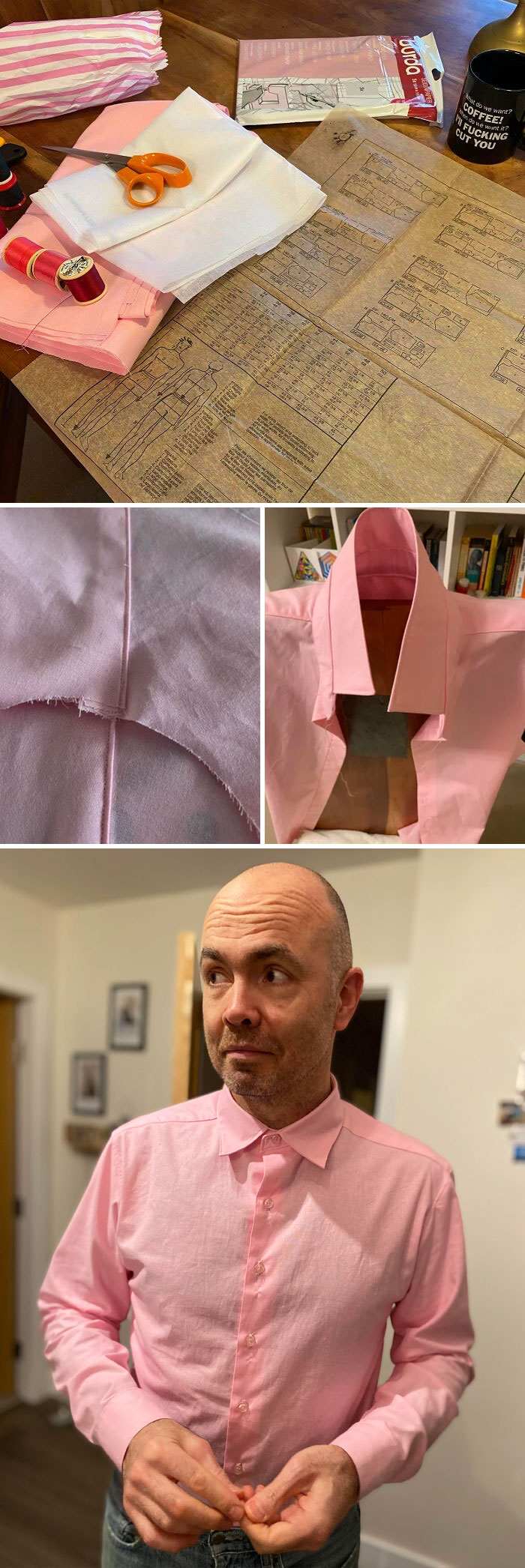 Compré una máquina para Navidad, nunca había cosido así que estoy contento con el resultado