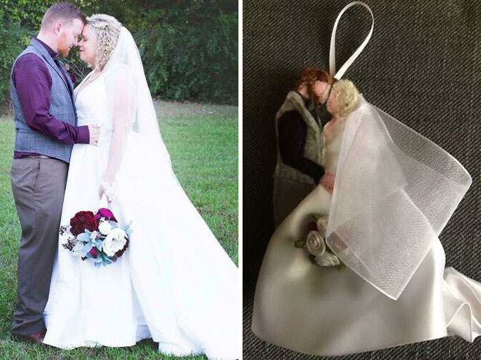 Hice un primer adorno navideño para mi hija y mi yerno