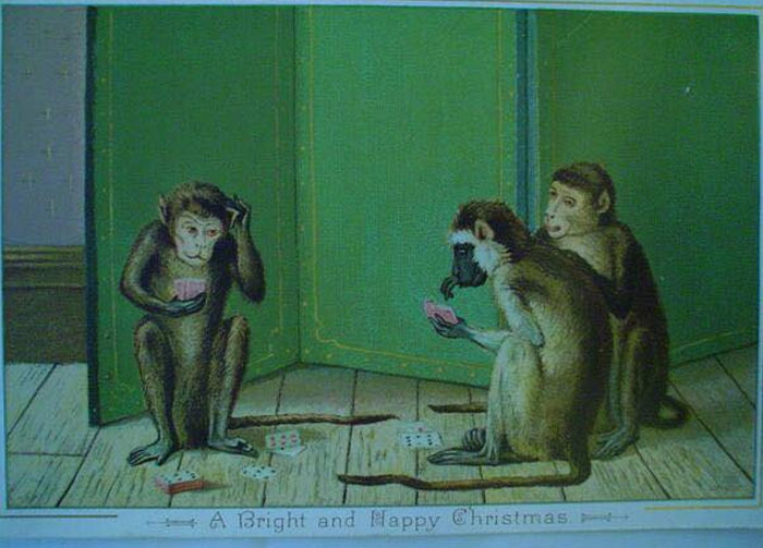 It’s That Time Of The Holiday Season Where I Bring Out The Card-Playing Monkeys And Wonder Just What In Hell I’m Doing With My Life