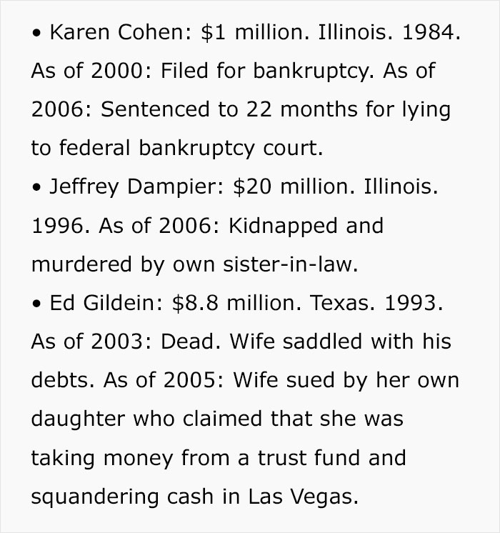 The Dark Side Of Winning The Lottery: Person Shares Examples Of How Winning Big Can Ruin Your Life