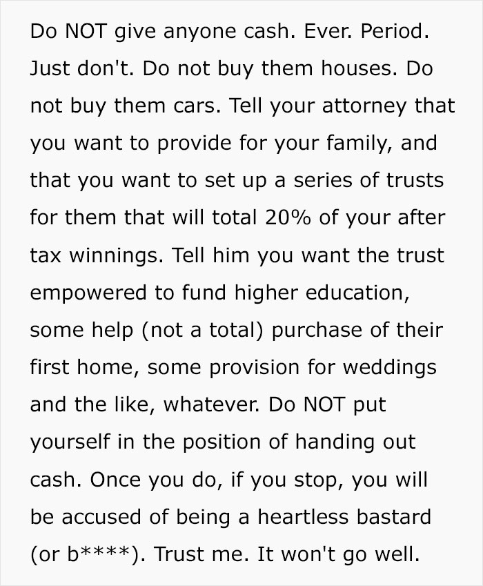 The Dark Side Of Winning The Lottery: Person Shares Examples Of How Winning Big Can Ruin Your Life
