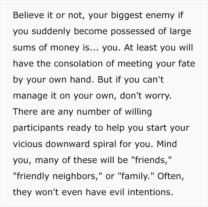 The Dark Side Of Winning The Lottery: Person Shares Examples Of How Winning Big Can Ruin Your Life