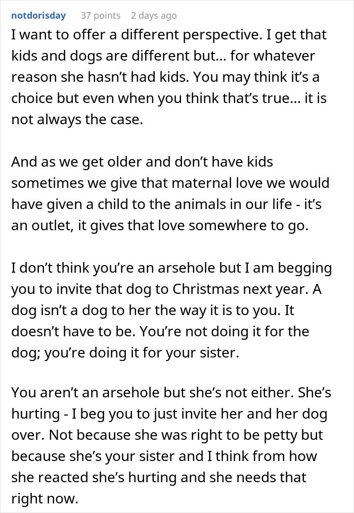 Woman Is Offended Her Dog Wasn't Welcome At Brother's Christmas, Bans His Child From Her New Year's, Goes Livid When The Brother Doesn't Come Woman Is Offended Her Dog Wasn't Welcome At Brother's Christmas, Bans His Child From Her New Year's, Goes Livid When The Brother Doesn't Come