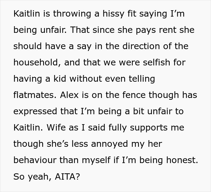 &ldquo;Am I A Jerk For Kicking Out A Very Vocal Childfree Flatmate After My Wife Got Pregnant?&rdquo;