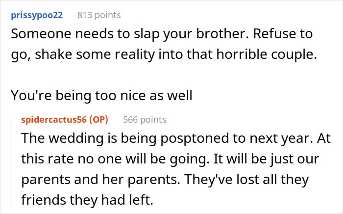 Brother Expects Guests To Pay For His Wedding, Is Shocked And Mad When They Start Dropping Out