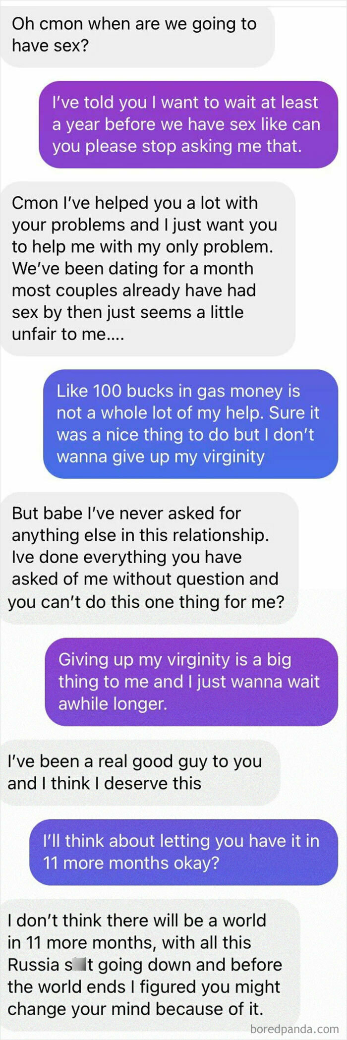 My Sisters Boyfriend Trying To Guilt Her By Saying He Helped Her With Problems