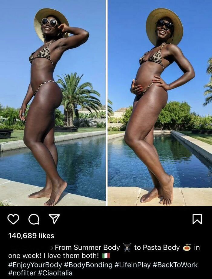 A Little Lighting, A Lot Of Pasta. Popular Actress Shows Two Versions Of Her Body On Vacation!