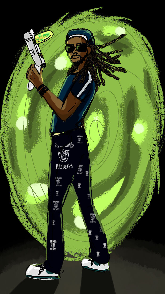 Made This Recently For A Raiders Fan. And Yes, I Am A Rick And Morty Fan