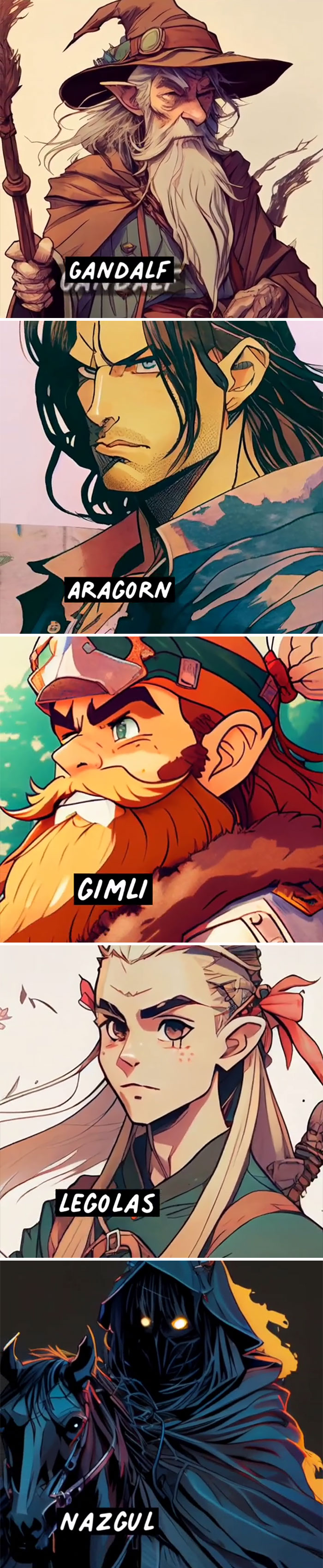 Asking AI To Show "Lord Of The Rings" As An Anime