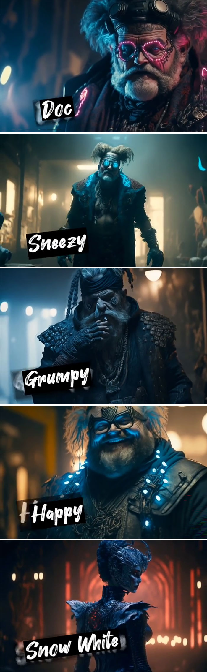 Asking AI To Show "Snow White And The Seven Dwarfs" In A Sci-Fi World