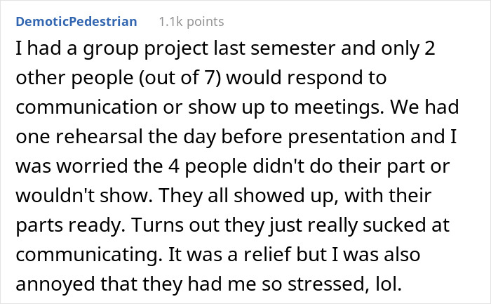 “Ignored”: Student Is Left To Do An Entire Group Project On Her Own Because Nobody Cares, Pulls Petty Revenge To Teach Them A Lesson “Ignored”: Student Is Left To Do An Entire Group Project On Her Own Because Nobody Cares, Pulls Petty Revenge To Teach Them A Lesson