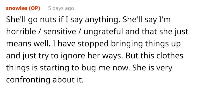 Mom Asks The Internet For Advice After Her MIL Starts Policing The Clothes She Gave Her Grandkids Mom Asks The Internet For Advice After Her MIL Starts Policing The Clothes She Gave Her Grandkids