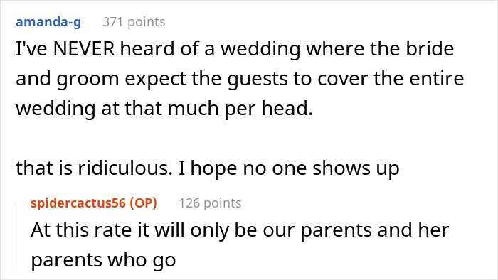 Brother Expects Guests To Pay For His Wedding, Is Shocked And Mad When They Start Dropping Out