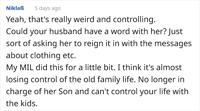 Mom Asks The Internet For Advice After Her MIL Starts Policing The Clothes She Gave Her Grandkids Mom Asks The Internet For Advice After Her MIL Starts Policing The Clothes She Gave Her Grandkids