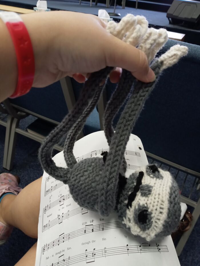 This Is The Sleep Sloth I Made For My Baby Cousin. No Pattern Used