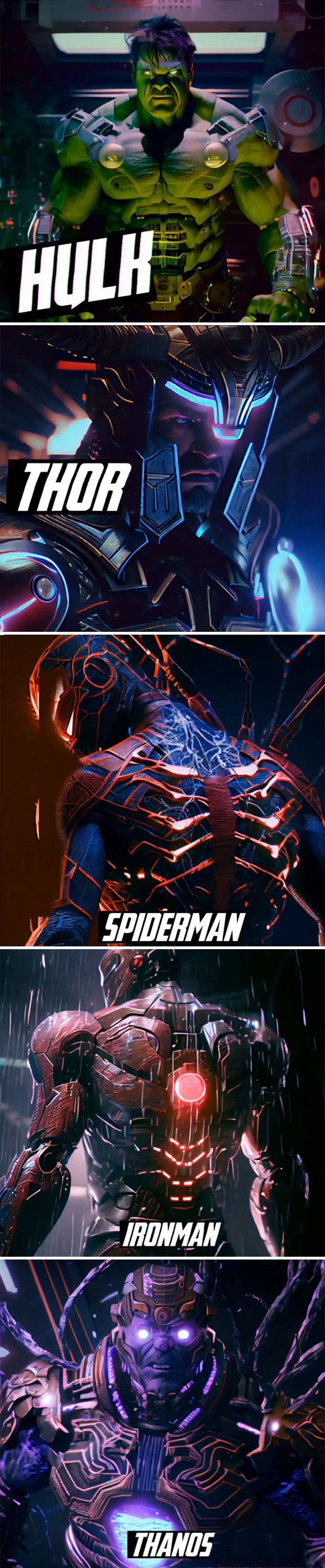 Asking AI To Show "Avengers" Cast In Cyberpunk World