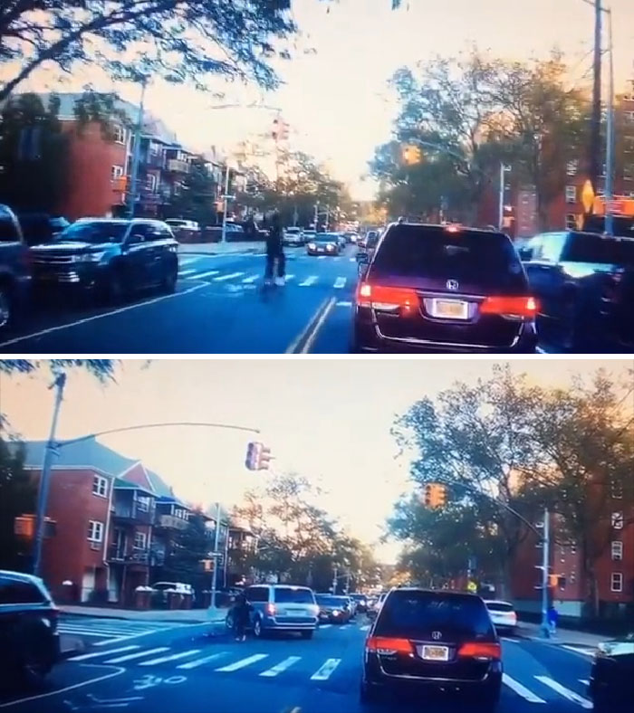 Guy On Bike Flips Off Driver Then Immediately Crashes