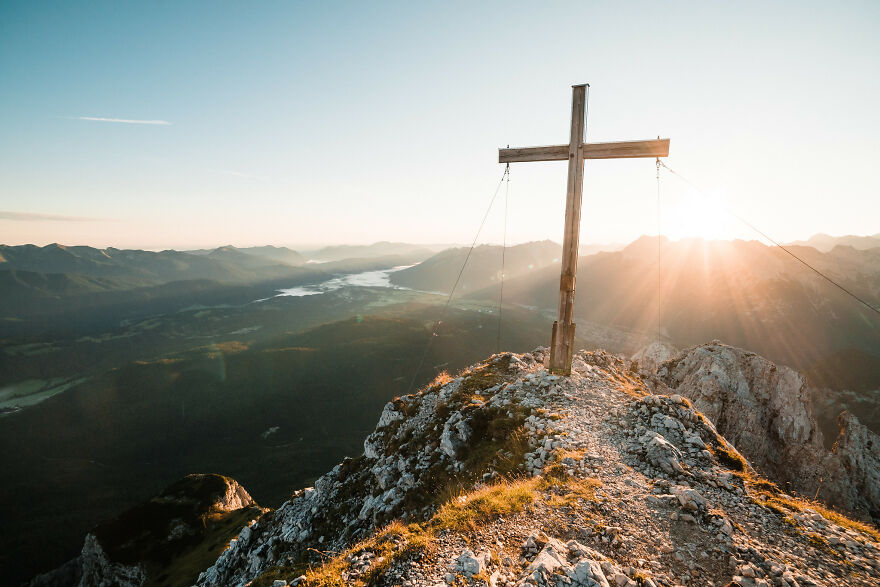 Sunrise Atop The Obere Wettersteinspitze, German Alps