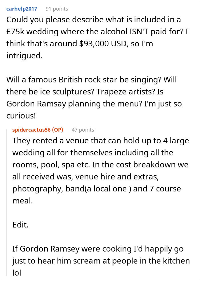 Brother Expects Guests To Pay For His Wedding, Is Shocked And Mad When They Start Dropping Out