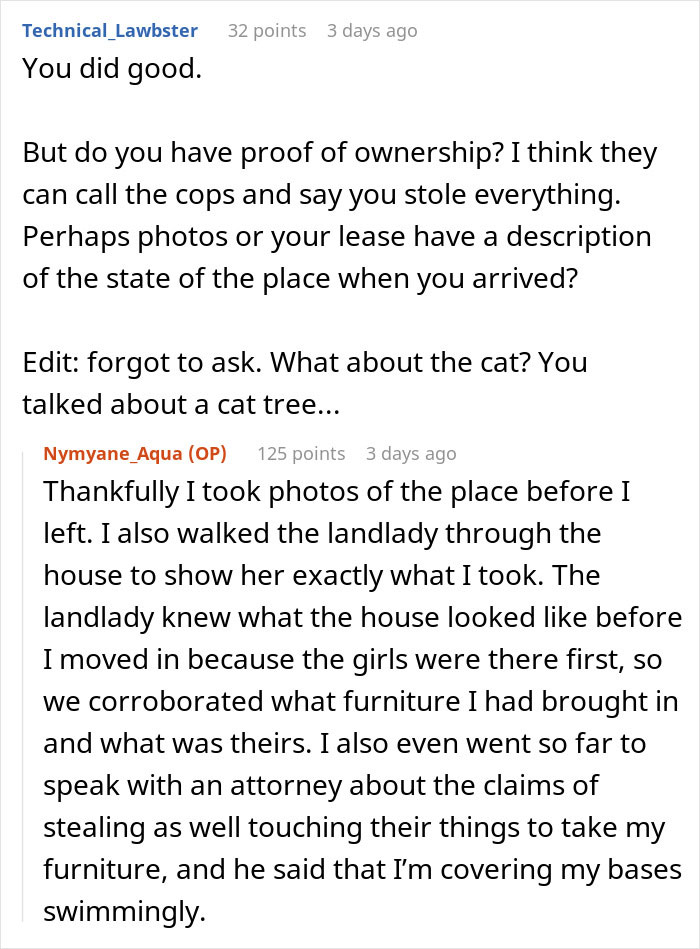 Woman Takes Everything She Owns From The House When Moving Out To Get Back At Mean Roommates Who Were Plotting To Drive Her Out