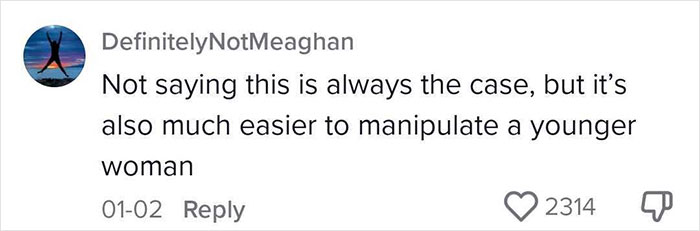 "Stuck At The Emotional Maturity Level Of 25 Years Old": Man Has A Revelation On Why Some Guys Only Date Much Younger Women, Many Internet Users Agree
