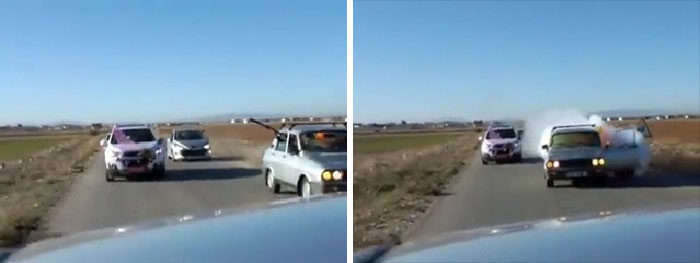 Guy Shoots A Fireworks On A Wedding Car, Ends Up Exploding In His Car