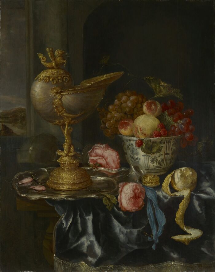 Banquet Still Life With Nautilus Cup By Abraham Van Beijeren