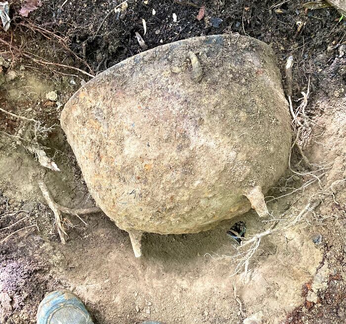 A Cast Iron Cauldron I Found Buried In My Forest