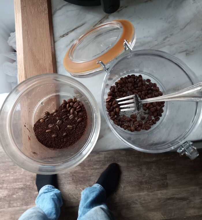 Husband Dumped My Ground Coffee Into My Whole Beans