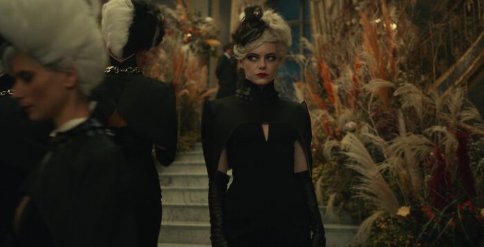 Cruella wearing black dress 