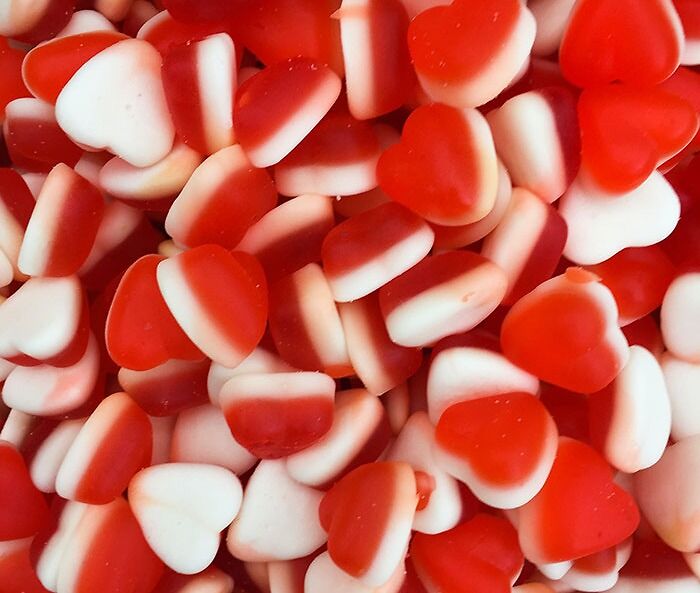 Candies with shape of hearts