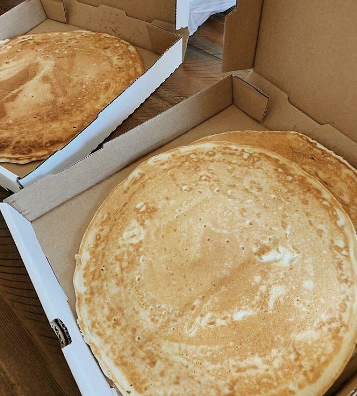 Pancakes Served In A Pizza Box