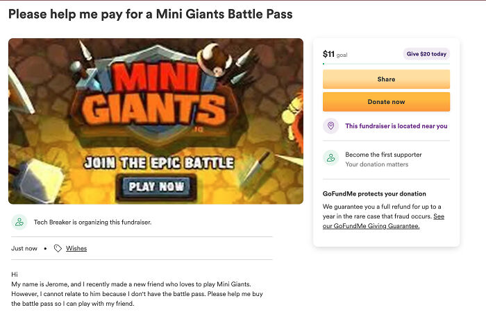 Was Browsing Gofundme, And Saw This:
