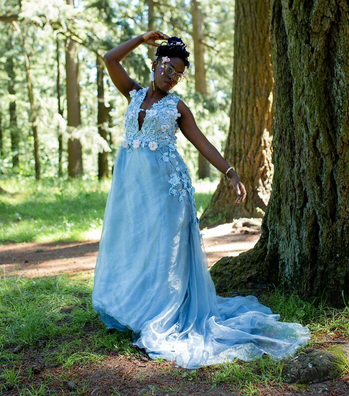 After Over 2+ Years Of Work, My Dream Blue Wedding Dress Made It Down The Aisle