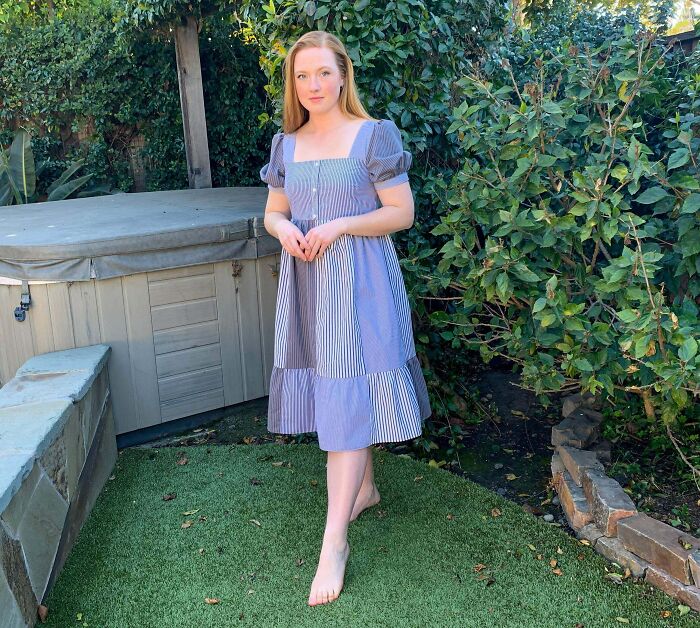 I Recently Got A Bunch Of Old Dress Shirts From My Dad, And I Turned Four Of Them Into This Dress