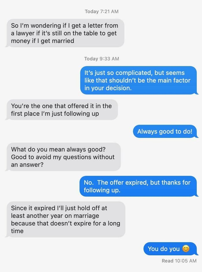 Three Years Ago, My Ex-Wife Was Concerned About Losing Her Alimony If She Remarried. At The Time Said I’d Pay It For At Least Another Year. That Was Forgotten Until This Morning: