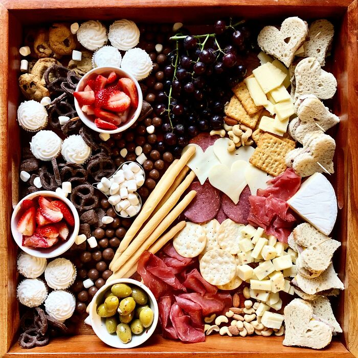 Chocolate And Cheese Board That I Made For Valentine's Day Party