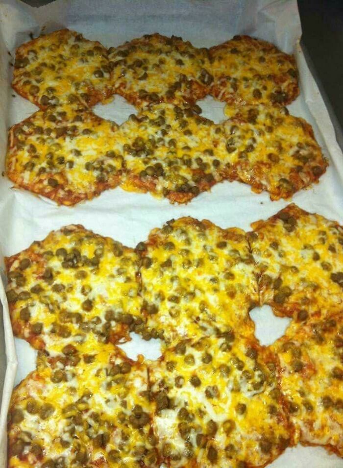 Plate with cooked pizzas