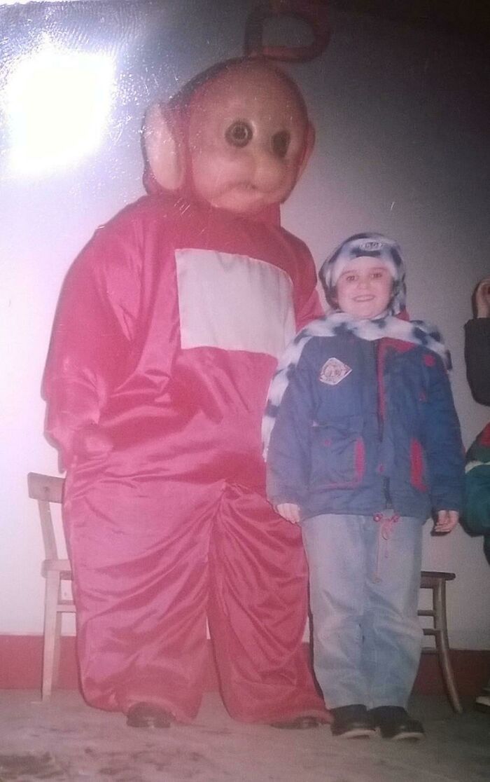 You All Know That Scary "Christmas In Yugoslavia" Picture. I Present To You A Friend Of Mine With Yugoslavian Teletubby