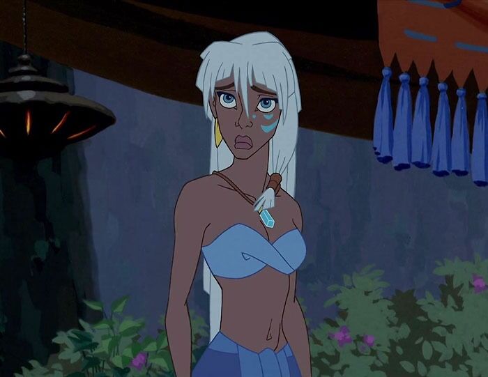 A female cartoon character with white hair and a blue outfit in a jungle setting, showcasing fame and strength.