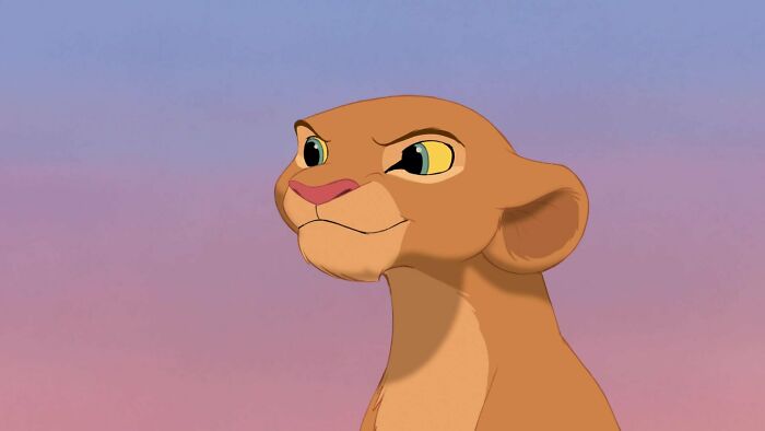 Female cartoon character standing strong against a colorful sky, showcasing fame and strength.