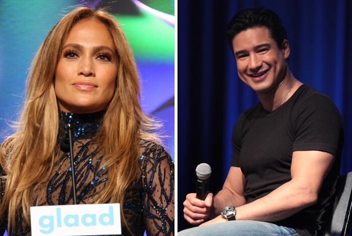 Jennifer smiling (left), Mario wearing black t-shirt (right)