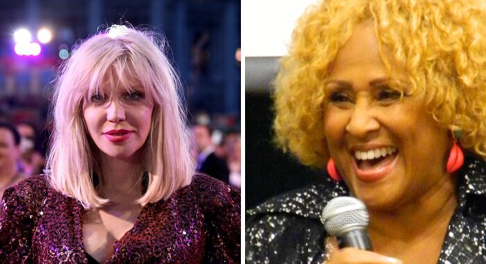 Courtney with short blond hair (left), Dariene smiling (rigth)